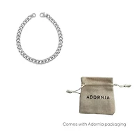 Men's Tarnish Resistant Rhodium Plated 9 7mm Cuban Chain Bracelet