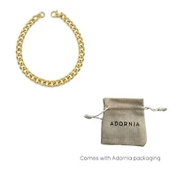Men's Tarnish Resistant 14k Gold Plated 9" 7mm Cuban Chain Bracelet