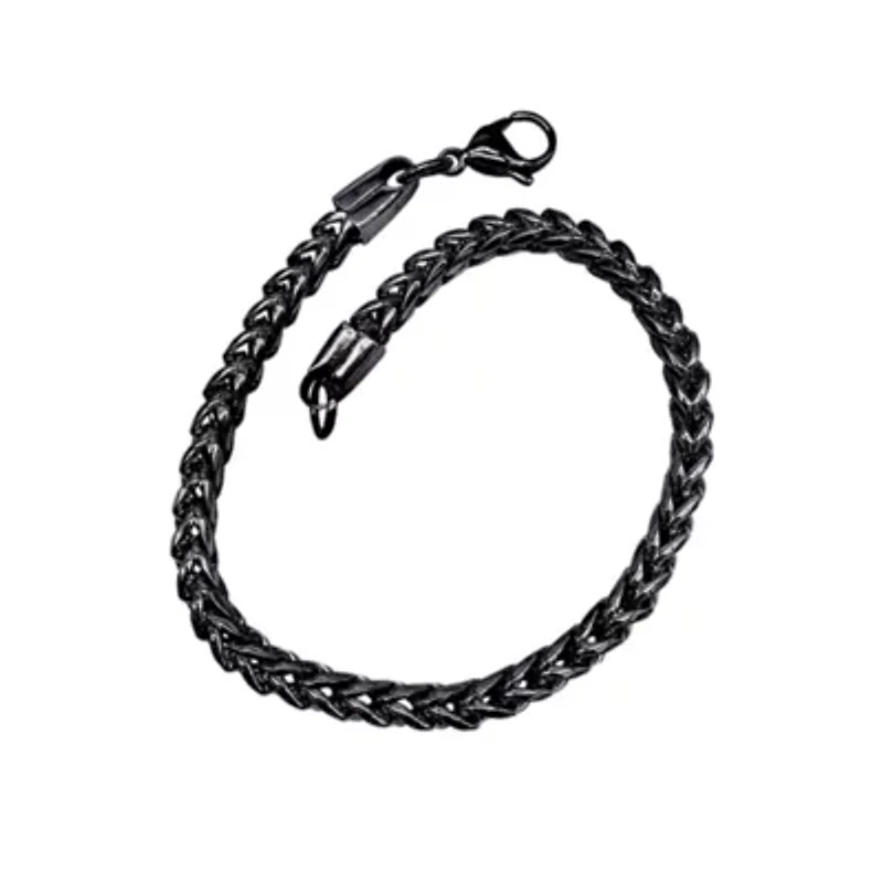 Men's Tarnish Resistant Oxidized Franco Chain Bracelet