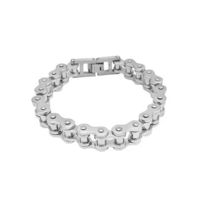 Men's Tarnish Resistant Rhodium Plated Interlock Bracelet