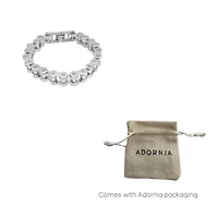 Men's Tarnish Resistant Rhodium Plated Interlock Bracelet