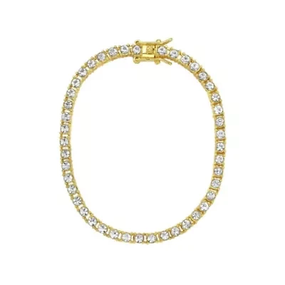 Men's 14k Gold Plated Tennis Bracelet