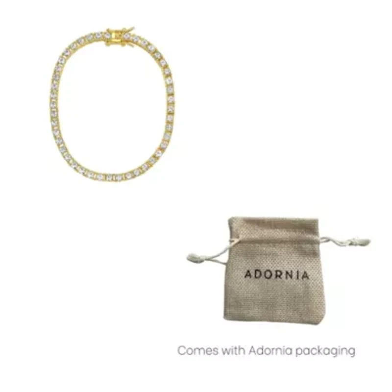 Men's 14k Gold Plated Tennis Bracelet
