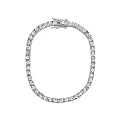 Men's Rhodium Plated Tennis Bracelet