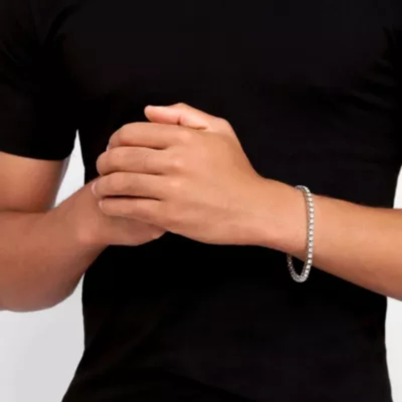 Men's Rhodium Plated Tennis Bracelet