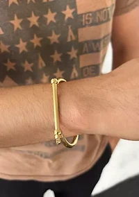 Tarnish Resistant 14k Gold Men's Screw Cuff
