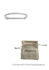 Tarnish Resistant Silver Plated Men's Screw Cuff