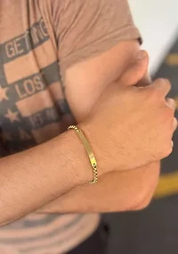 Tarnish Resistant 18k Gold Plated ID Bracelet
