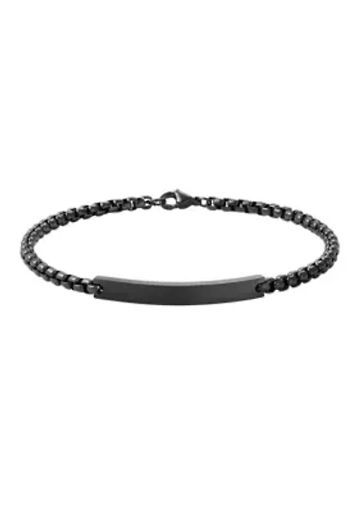 Tarnish Resistant Blackened Silver ID Bracelet