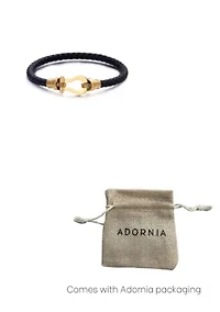 Tarnish Resistant 18k Gold Plated Magnetic Leather Bracelet