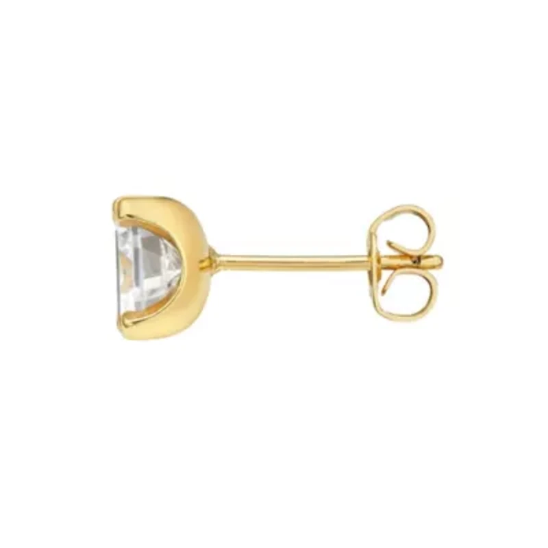 Men's 14k Gold Plated Solitaire Stud Earrings