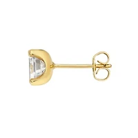Men's 14k Gold Plated Solitaire Stud Earrings