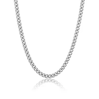 Men's Tarnish Resistant Rhodium Plated 24 5mm Cuban Curb Chain