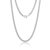 Men's Tarnish Resistant Rhodium Plated 24 5mm Cuban Curb Chain