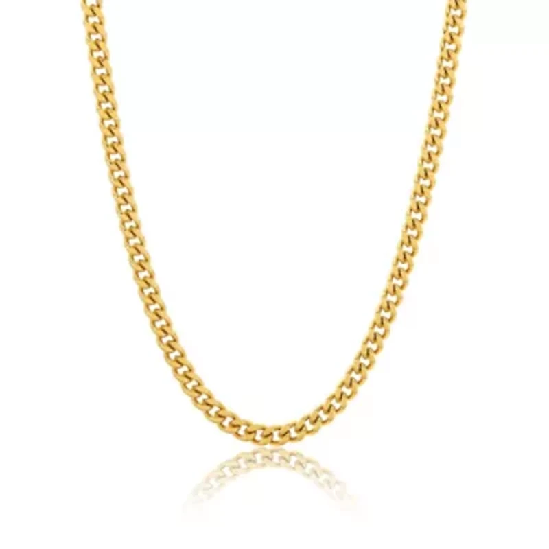Men's Tarnish Resistant 14k Gold Plated 24 5mm Cuban Curb Chain