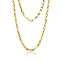 Men's Tarnish Resistant 14k Gold Plated 24 5mm Cuban Curb Chain