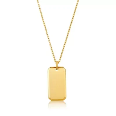 Men's Tarnish Resistant 14k Gold Plated 24 Dog Tag Necklace
