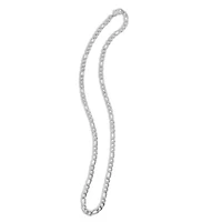 Men's Tarnish Resistant Rhodium Plated 24 6mm Figaro Chain Necklace
