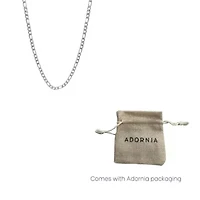 Men's Tarnish Resistant Rhodium Plated 24 6mm Figaro Chain Necklace