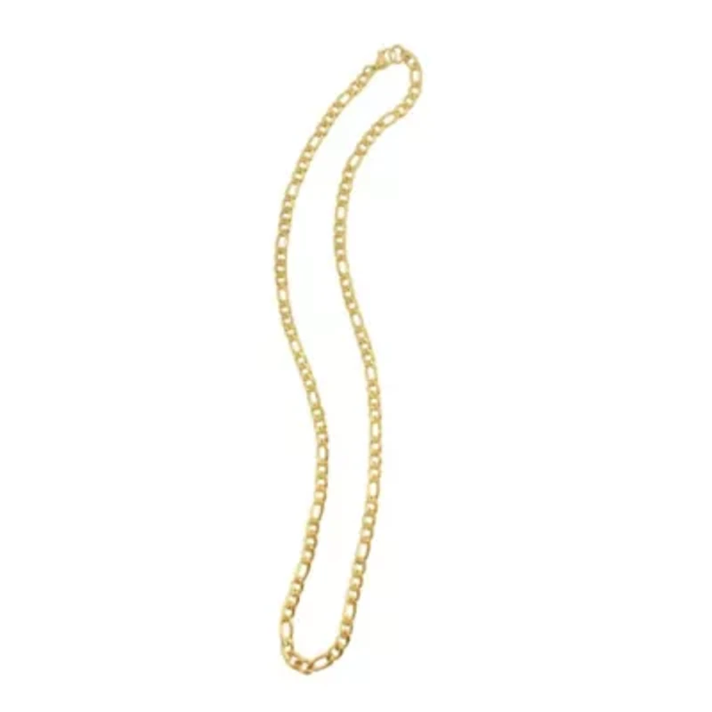 Men's Tarnish Resistant 14k Gold Plated 24 6mm Figaro Chain Necklace
