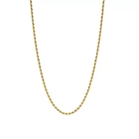 Men's Tarnish Resistant 14k Gold Plated 24 Rope Chain Necklace