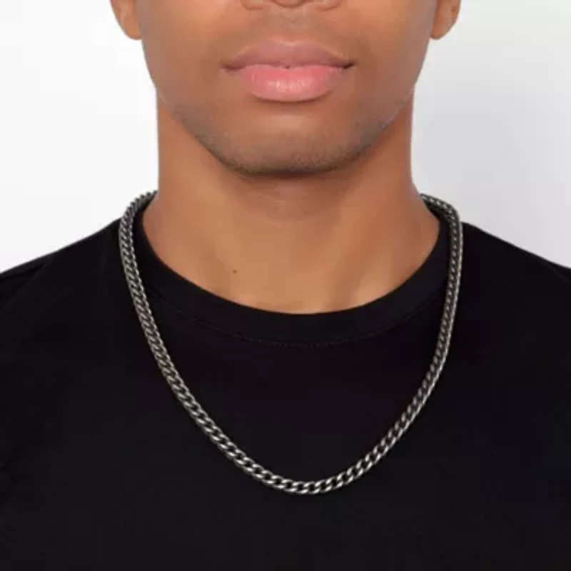 Men's Tarnish Resistant Oxidized Franco Chain Necklace