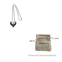 Men's Tarnish Resistant Rhodium Plated Eagle Chain Necklace