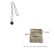 Men's Tarnish Resistant Rhodium Plated Compass Chain Necklace