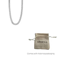 Men's Rhodium Plated 22 10mm Cuban Edge Chain with CZ