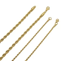 Men's Tarnish Resistant 14k Gold Plated Rope Chain Set