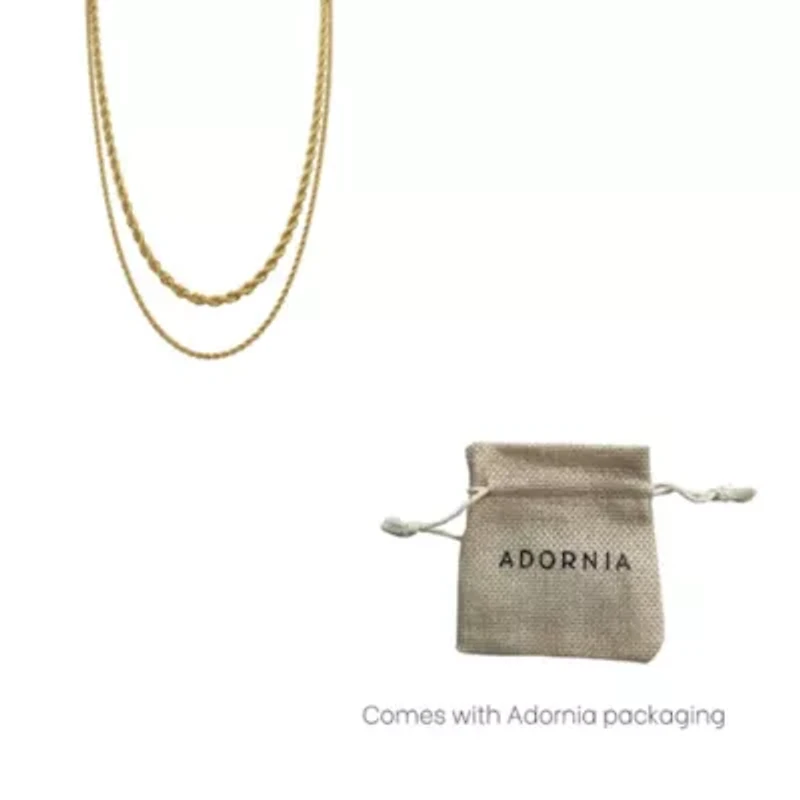 Men's Tarnish Resistant 14k Gold Plated Rope Chain Set