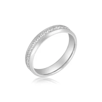 Men's Tarnish Resistant Rhodium Plated 5mm Eternity Band