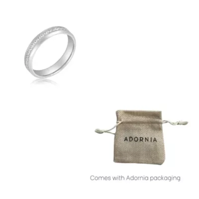 Men's Tarnish Resistant Rhodium Plated 5mm Eternity Band