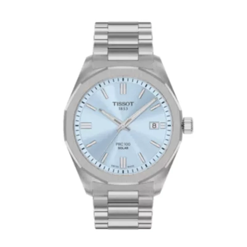 Men Tissot PRC 100 Solar 39mm Stainless Steel Watch