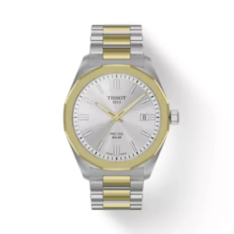 Men Tissot PRC 100 Solar 39mm Stainless Steel Watch