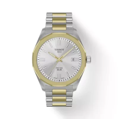 Men Tissot PRC 100 Solar 39mm Stainless Steel Watch