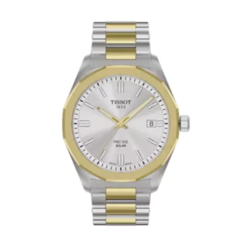 Men Tissot PRC 100 Solar 39mm Stainless Steel Watch