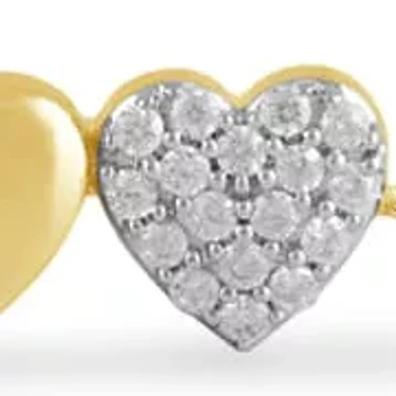 Womens Diamond Rope Heart Chain Bracelet