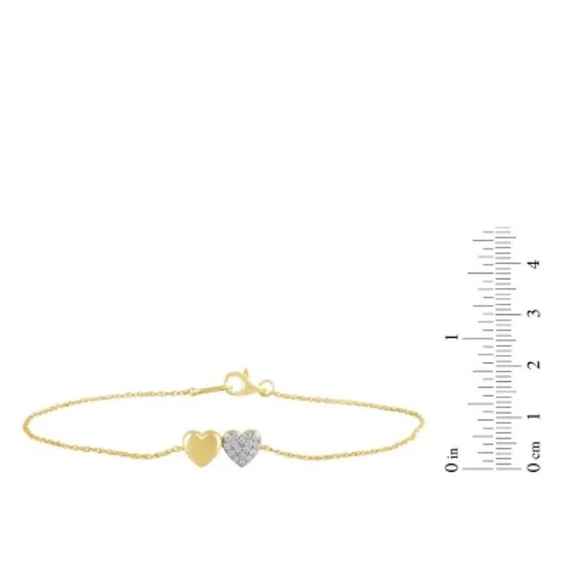 Womens Diamond Rope Heart Chain Bracelet