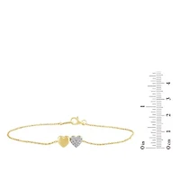 Womens Diamond Rope Heart Chain Bracelet