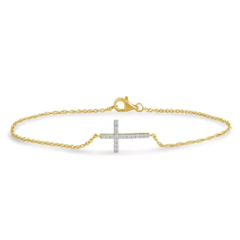 Womens Diamond Cross Bracelet