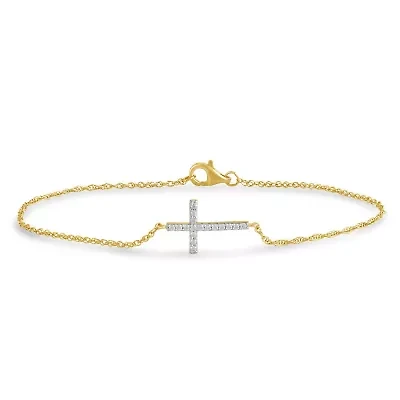 Womens Diamond Cross Bracelet