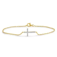 Womens Diamond Cross Bracelet