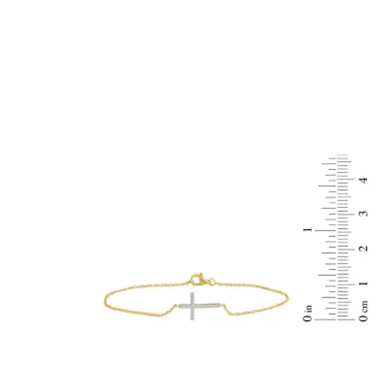 Womens Diamond Cross Bracelet