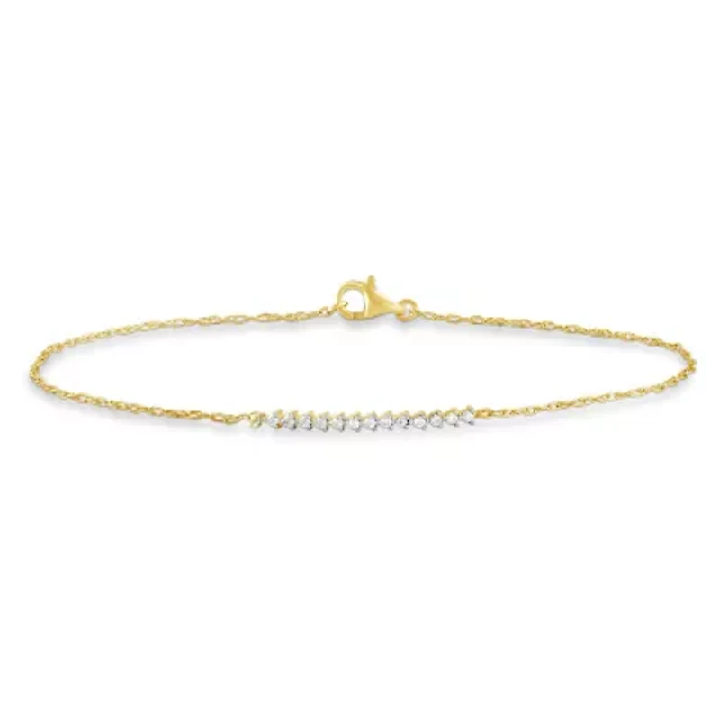 Womens Diamond Rope Bar Bracelet