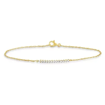 Womens Diamond Rope Bar Bracelet