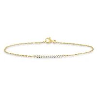 Womens Diamond Rope Bar Bracelet