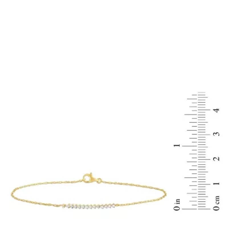 Womens Diamond Rope Bar Bracelet
