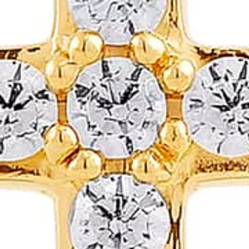 Lab Created Womens Diamond Cross Hoop Earring