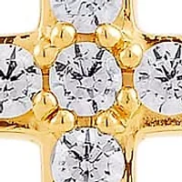 Lab Created Womens Diamond Cross Hoop Earring